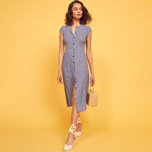 Reformation Fauna Front Button Midi Shirt Dress 2